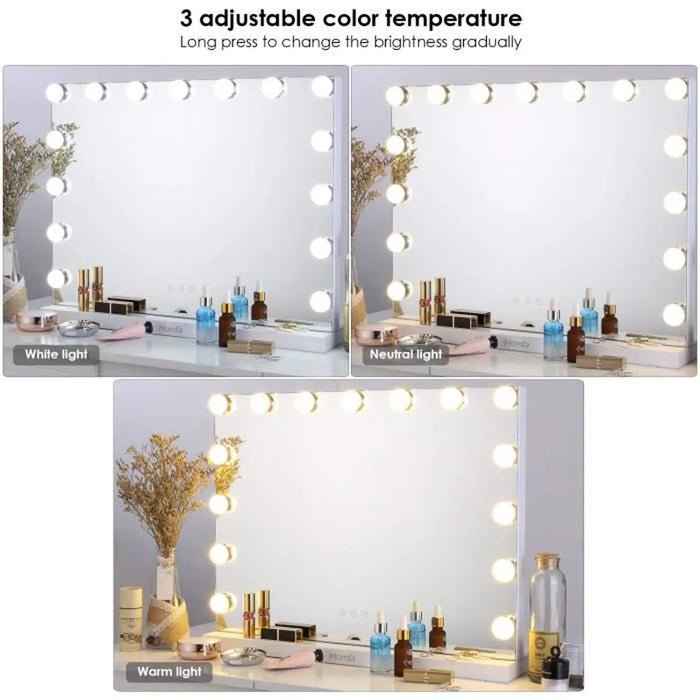 Lighted mirror homfa 3 light settings