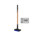 A cordless stick vacuum cleaner with a metallic copper-orange handle, black head, and blue brush bar, shown on a plain white background alongside a black and white 'Concure Pour Durer Longtime Label Independent' certification badge.