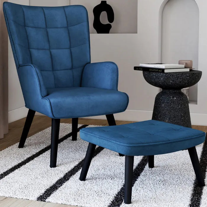Velvet Armchair with Armrest