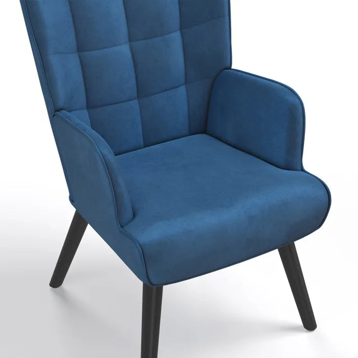 Velvet Armchair with Armrest