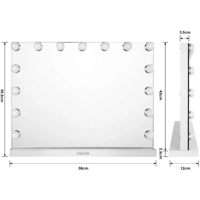 Lighted mirror homfa 58cms w x 43cms h