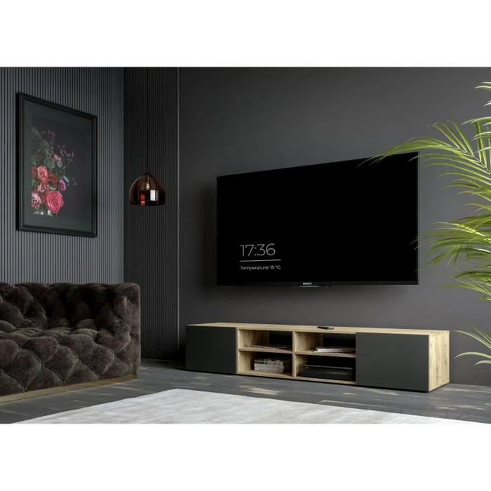 Livi Sleek design TV unit - 2 shelves and compartments