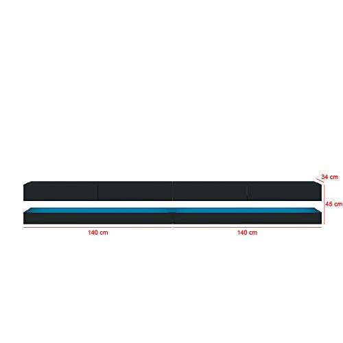 Alcatraz - Floating Effect TV Table/Hanging TV Unit with LED