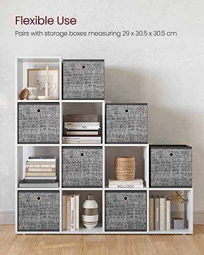 VASAGLE 10-Cube Bookcase, Bookshelf with Open Compartments, Storage Organiser for Decorations, Photos, Plants, in the Living Room, Bedroom, Home Office