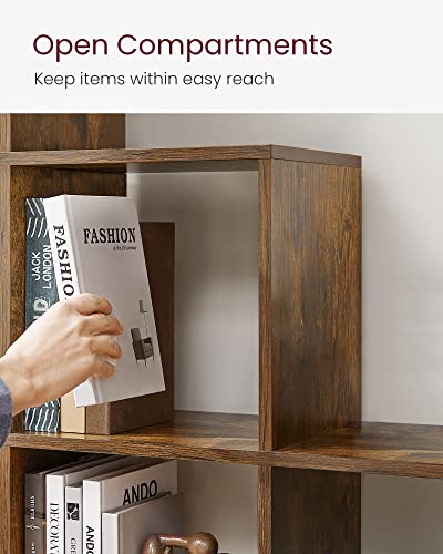 VASAGLE 10-Cube Bookcase, Bookshelf with Open Compartments, Storage Organiser for Decorations, Photos, Plants, in the Living Room, Bedroom, Home Office