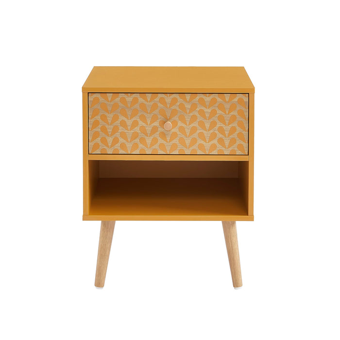 SARA Black and Oak Effect Bedside Table 40cm