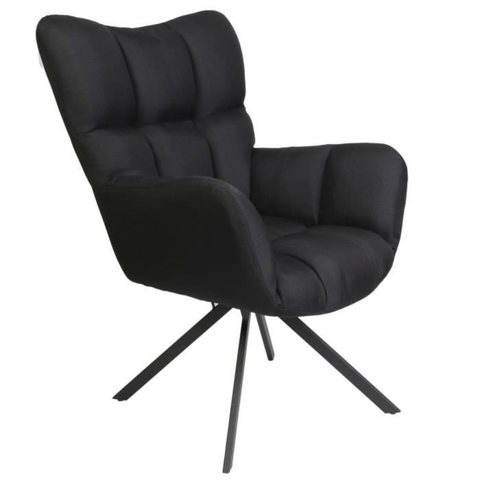 side view black armchair pivoting