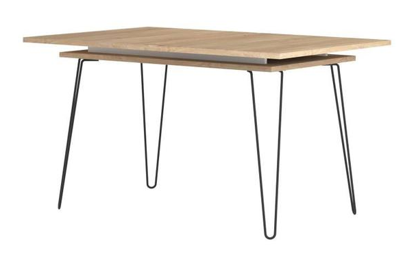 OGONE Extendable dining table for 6 to 8 people vintage style melamine oak decor - W 174 x W 90 cm - My Discount Malta