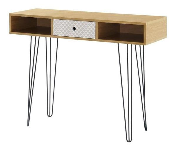 NICOLETTE Vintage oak and printed console - My Discount Malta