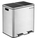 60L  2 pedal 2 compartments Kitchen Eco Waste Silver Trash Can - Silver