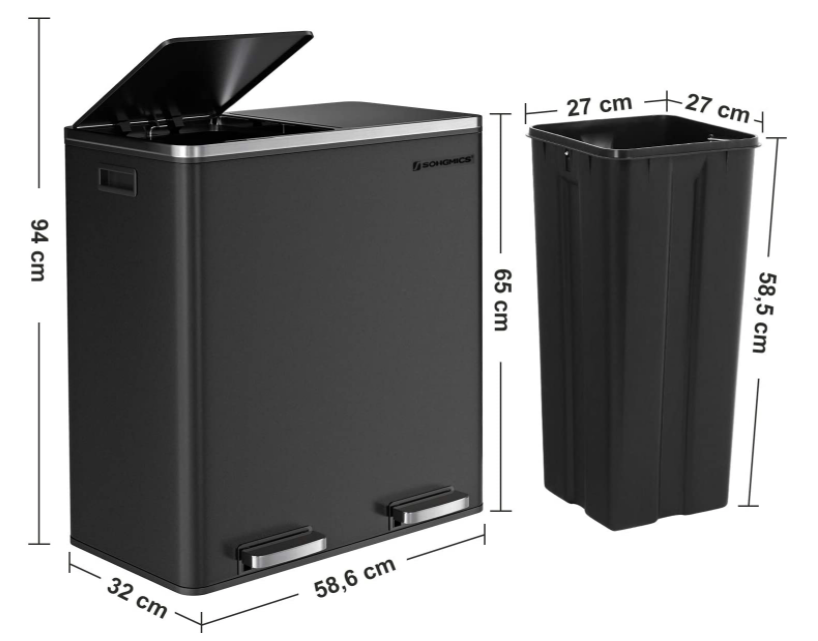 60L Double Recycle Pedal Bin    boutique-discount-malta.myshopify.com My Discount Malta