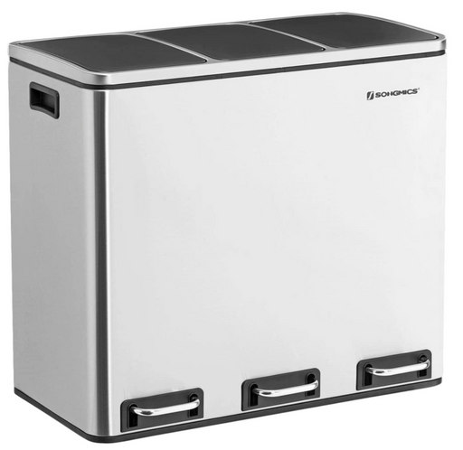 54L Recycling Bin for Kitchen Waste Silver   boutique-discount-malta.myshopify.com My Discount Malta