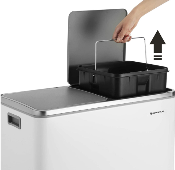 ♻️ 60L Double Recycle Pedal Bin – Stainless Steel Dual Compartment