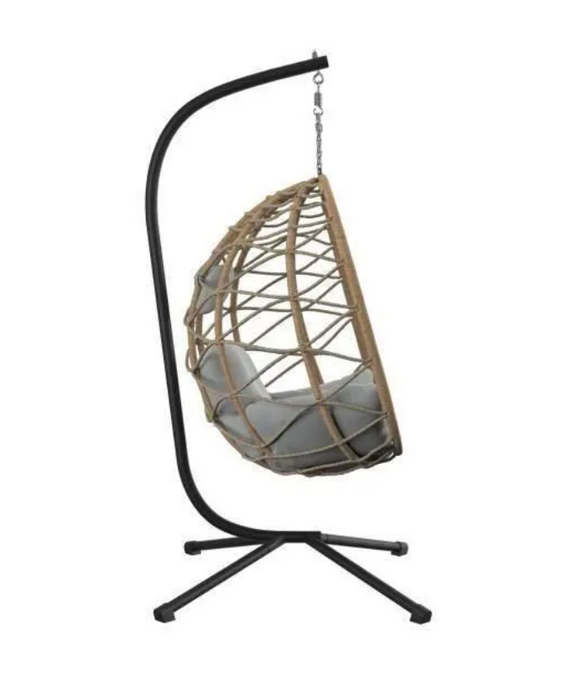 egg hanging chair gey cushion