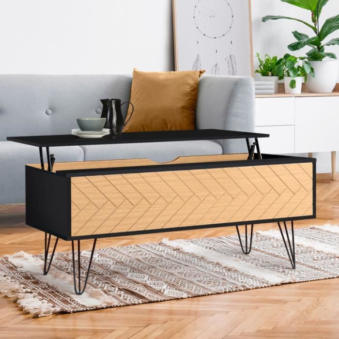 MDM Coffee table vintage lift top graphic patterns