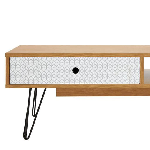 Nicolette vintage rectangular coffee table with pin legs