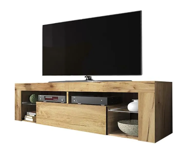 Light oak tv cabinet without led