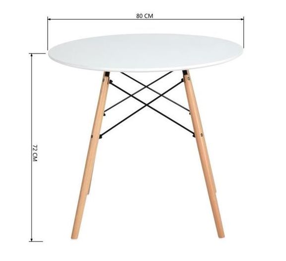 Mannie Round dining table for 2 to 4 persons - White - Scandinavian style - Diameter 80cms - My Discount Malta