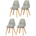 Set of 4 Grey Scandinavian Style Chairs- plastic body and rubber feet