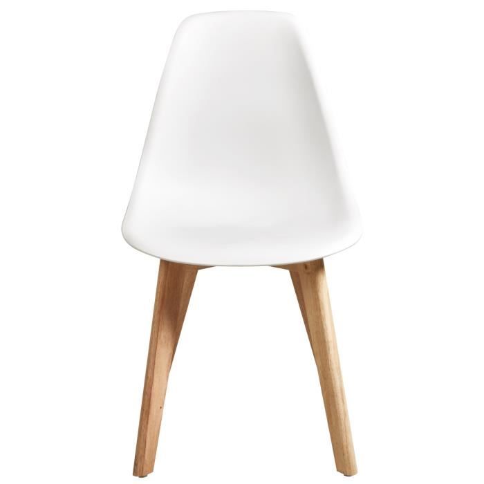 Set of 4 White Scandinavian Style Chairs- plastic body and rubber feet