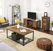 Industrial Style TV Cabinet with wooden structure and metal feet 110cms x 40cms