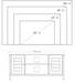 Drawing of tv cabinet with several tv sizes from 32"  up to 65"