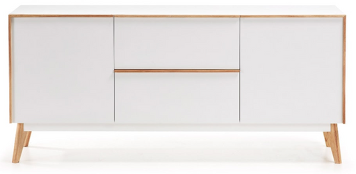 White sideboard with oak trimmings