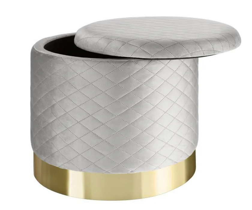 Pouf in velvet grey 