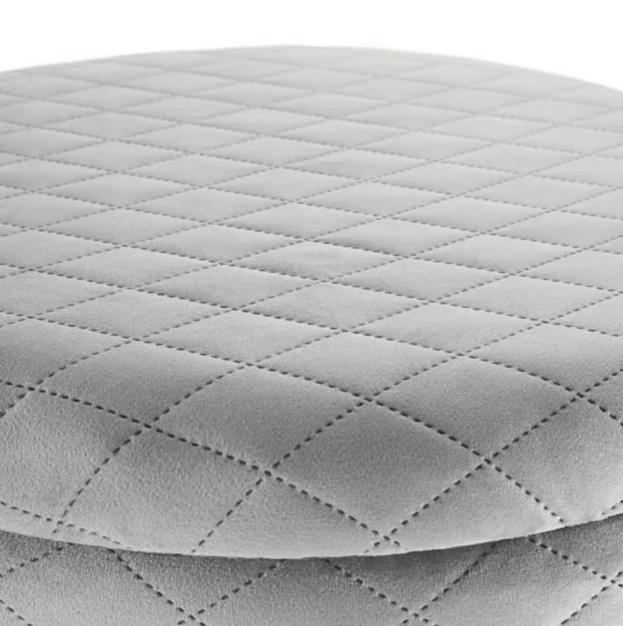 Pouf in velvet grey with storage