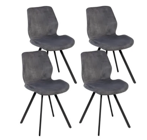 Samuel Gray Chairs with black feet set of 4