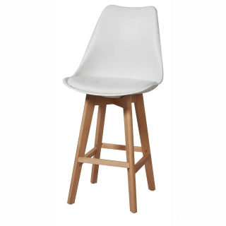 White bar stool with cushion