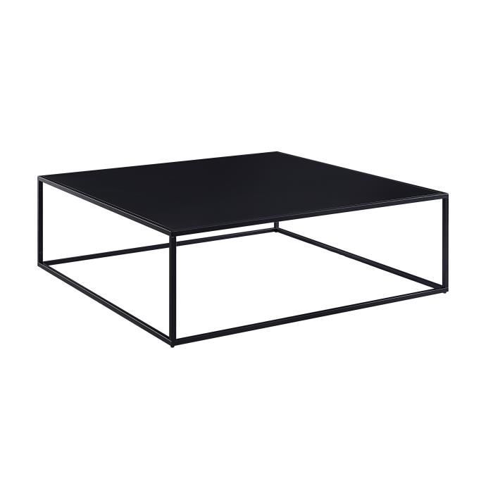 Square Large Black Steel Coffee Table - Industrial Style