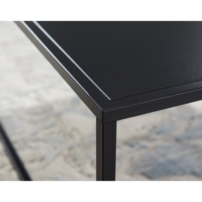 Square Large Black Steel Coffee Table - Industrial Style