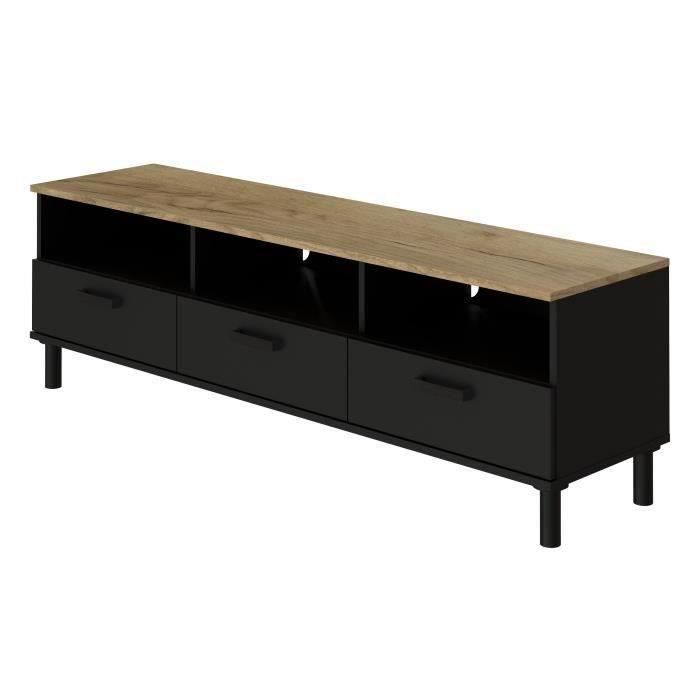 Industrial Style TV unit black and wood