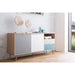 Tuba Side board white grey wood and tourqouise