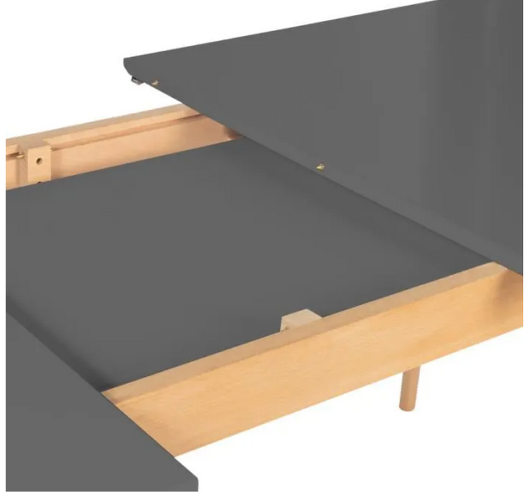 Grey lacquered top with wooden legs