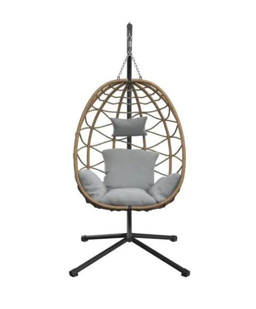 egg hanging chair gey cushion