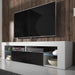 White with black tv cabinet with Led lights