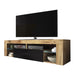 Light oak with black tv cabinet with LED