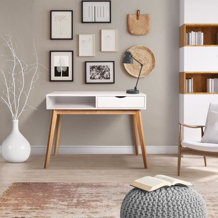 office furniture scandinavian style white top and wooden legs