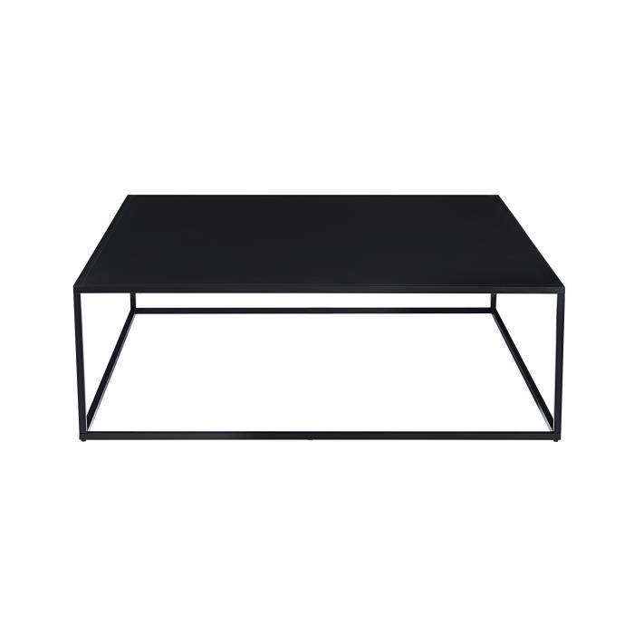 Square Large Black Steel Coffee Table - Industrial Style
