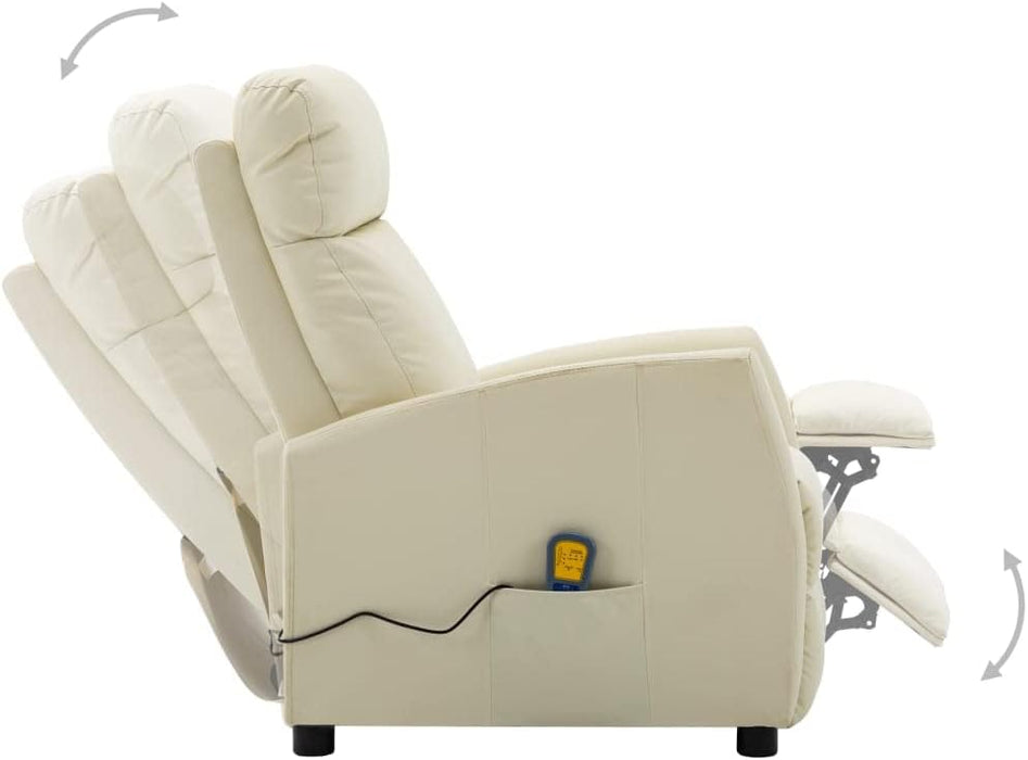 Cream reclining armchair side view