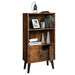 Vasagle Library Rustic storage unit on 3 levels with doors   Bookshelf boutique-discount-malta.myshopify.com My Discount Malta