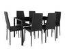 set of 6 table and chairs in black