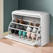 Shoe Cabinet with  white leather seat
