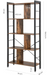 Dimensions of Library 74cms w x 30cms d x 154,5cms h