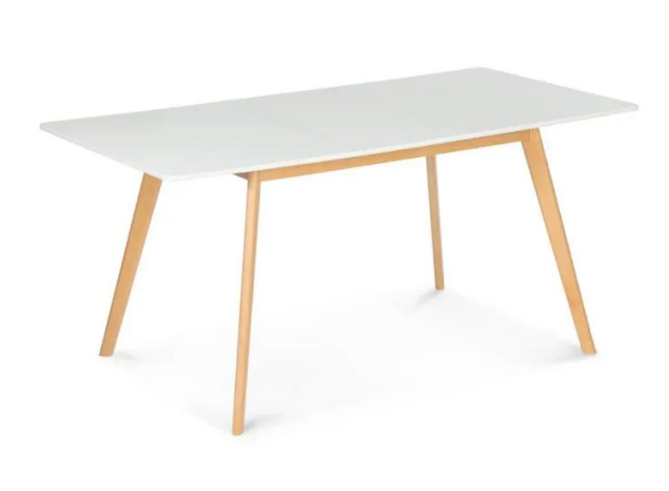 White lacquered top and wooden feet