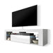 White tv cabinet with led on shelves