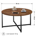 Lora Industrial Style Round Coffee Table - Wooden Top and Metal Feet